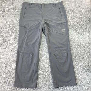 Mammut Pants Mens 40 Gray SOFtech Softshell Rain Hiking Stretch Zip Pocket